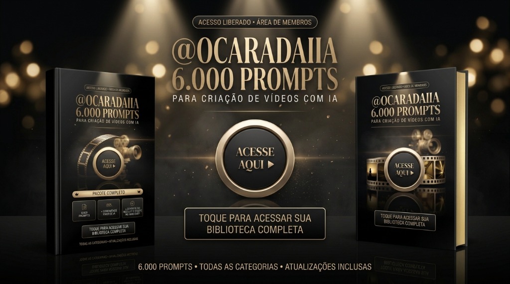 Mockup 3D @ocaradaiia 6.000 Prompts para Criação de Vídeos com IA - Acesso Liberado